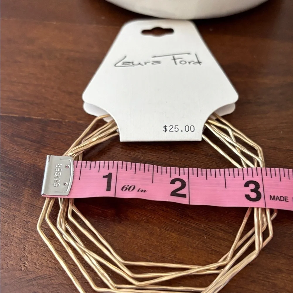 Laura Ford Goldtone Geometrix shape 7 bangles